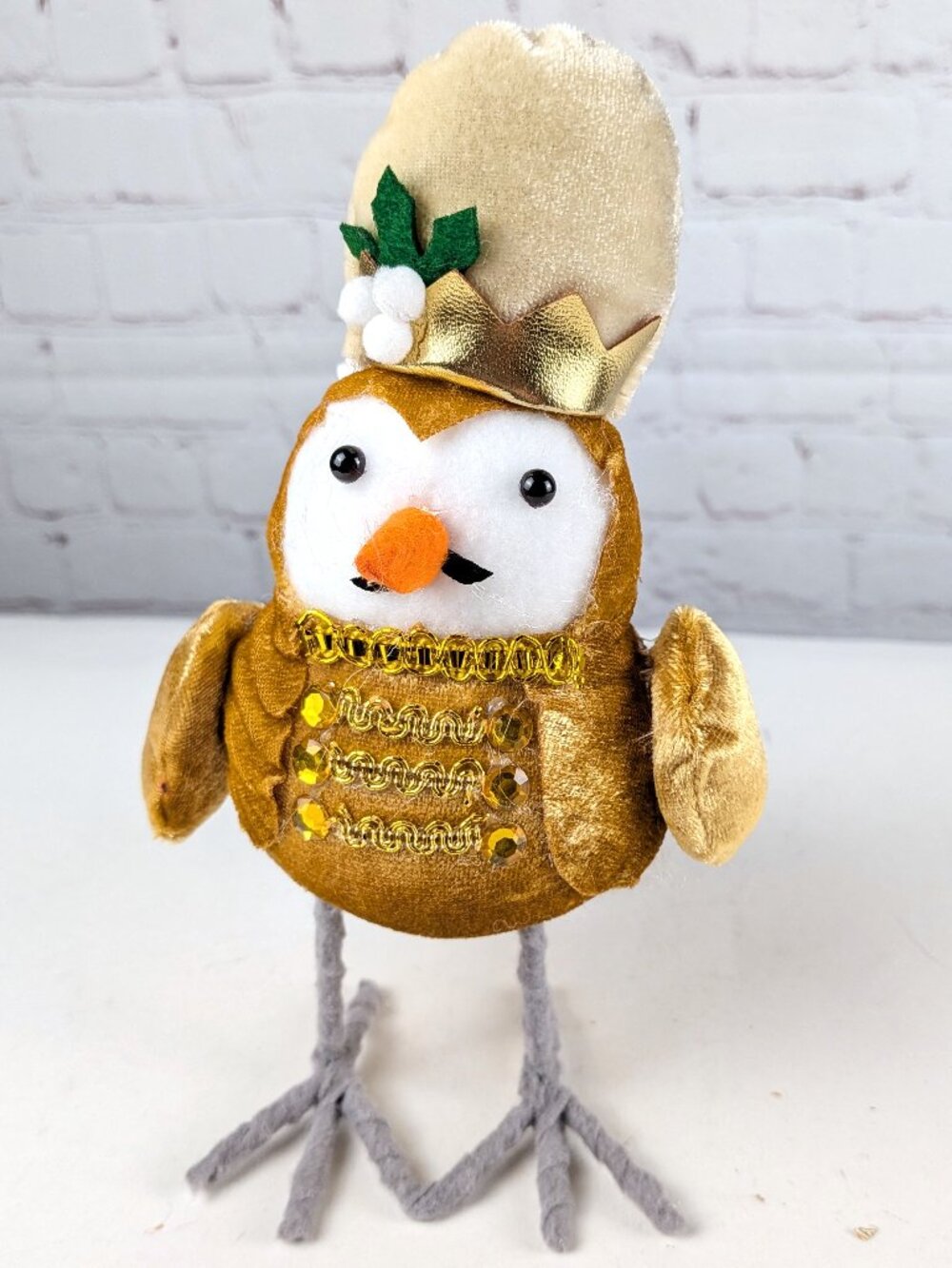 North Pole Trading Co. Gold Nutcracker Bird Figurine